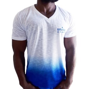 CAMISETA BRASIL JUVENIL FLAME REPLICA (AZUL/BRANCO)