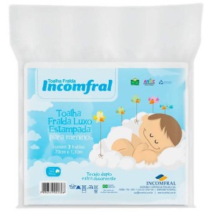 TOALHA FRALDA LUXO C/3 ESTAMPADA