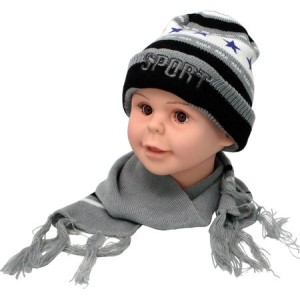 TOUCA INFANTIL C/CACHECOL LISTRADA MZ066A