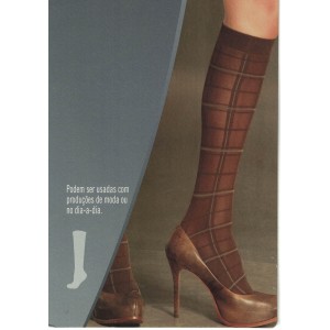 MEIA 3/4 XADREZ FIO 40