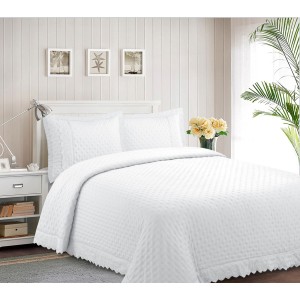 KIT COLCHA C/3 CASAL BORDADO INGLES (300 FIOS)