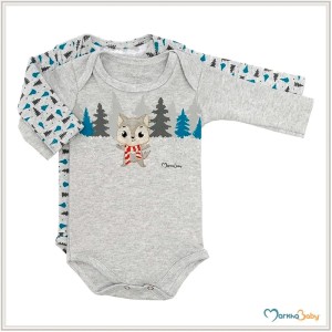 KIT BODY MANGA LONGA C/2 MASCULINO BORDADO E ESTAMPADO