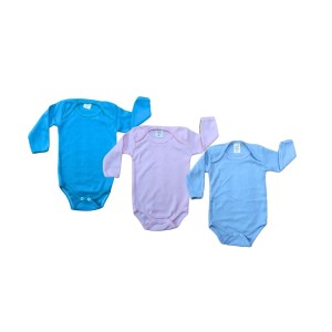 BODY MANGA LONGA SUEDINE LISO (AA) - (Campanha Ajudar é Amar)