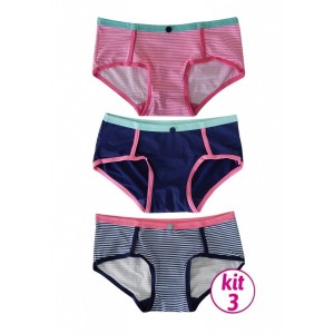 CALCINHA C/3 TEEN  MICROF  COLOR