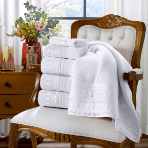 TOALHA ROSTO C/RENDA EGÍPCIO CRISTAL (500G/M²) - BUETTNER