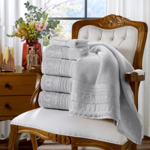 TOALHA SOCIAL C/RENDA EGIPCIO CRISTAL (500G/M²) - BUETTNER