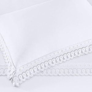 JOGO CAMA QUEEN C/4 C/RENDA CRISTAL (300FIOS) - BUETTNER