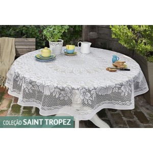 TOALHA DE MESA REDONDA RENDA - 4 LUGARES (BRANCA)