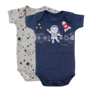 KIT C/2 BODY MANGA CURTA BORDADO/ESTAMPADO MASCULINO