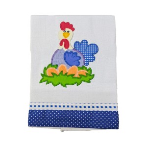 KIT C/2 PANO BORDADO PÉ GALINHA