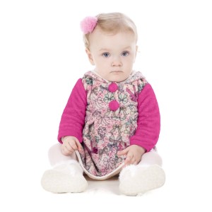 VESTIDO MANGA LONGA PLUSH C/CAPUZ ESTAMPADO