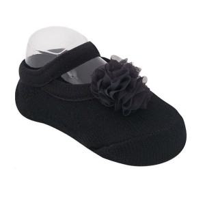 MEIA BEBÊ SAPATILHA FLOR