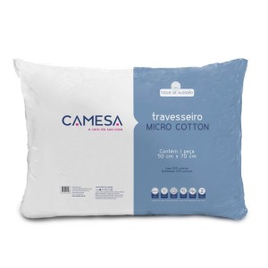TRAVESSEIRO CAMESA MICRO COTTON 50 cm x 70 cm - (Campanha Ajudar é Amar - Doação)
