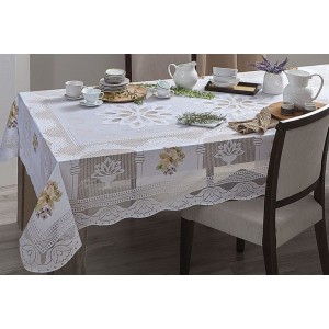 TOALHA MESA RETANGULAR NATAL RENDA - 6 LUGARES