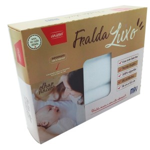 Fralda De Pano Minasrey Com Bainha Luxo Branca - Cx C/5 Unid