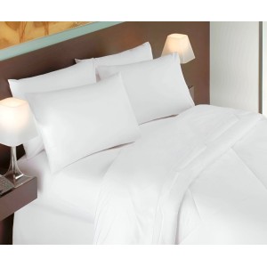 LENCOL CASAL COM ELASTICO LISO HOTEL MADRI (180 FIOS)