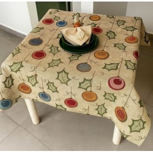 TOALHA MESA QUADRADA JACQUARD NATAL - 4 LUGARES