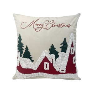 ALMOFADA NATAL C/APLIC BOUCLE VELUDO