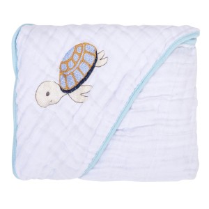 TOALHA SOFT COM CAPUZ BORDADA BRANCA