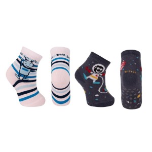 KIT 2 PARES MEIA BEBÊ-INF TRIFIL ANTIDERRAPANTE MENINO MENINA