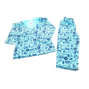 PIJAMA MANGA LONGA MOLETOM ESTAMPADO