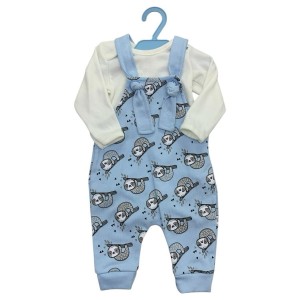 CONJUNTO JARDINEIRO + BODY MANGA LONGA MASCULINO