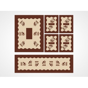 KIT MESA C/6 PEÇAS ESTAMPADAS RUSTICO