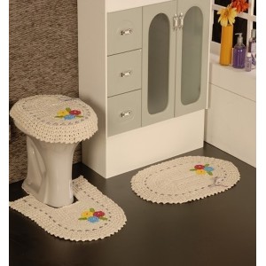 JOGO BANHEIRO BORDADO/FITA VITORIA