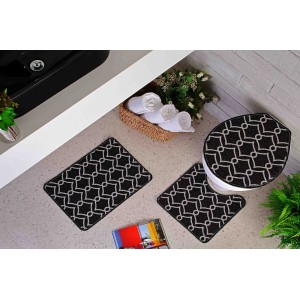 JOGO TAPETE BANHEIRO C/3  ANTIDERRAPANTE PRATIK