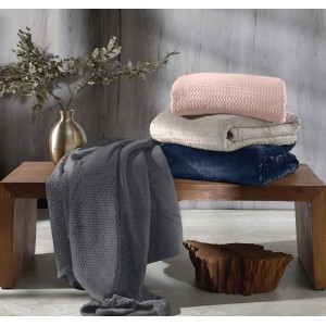 COBERTOR QUEEN PLUSH TWEED (280G/M²) - HEDRONS