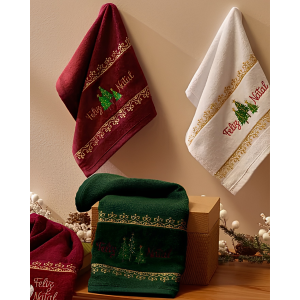 KIT LAVABO COM 2 PEÇAS BORDADAS NATAL (TAG) - APPEL